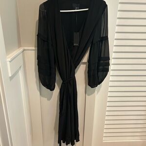 Greylin Black Sheer Dress